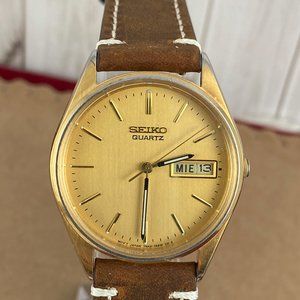 Vintage Seiko Gold Tone Stainless Steel Watch